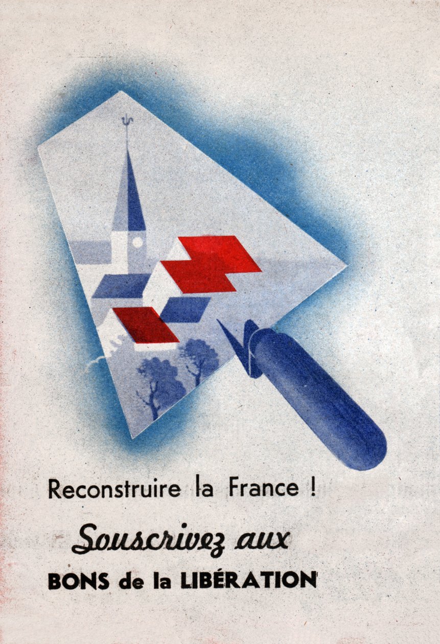 第二次世界大戦後のフランスの復興。第二次世界大戦後のフランスの再建。 作： 不明