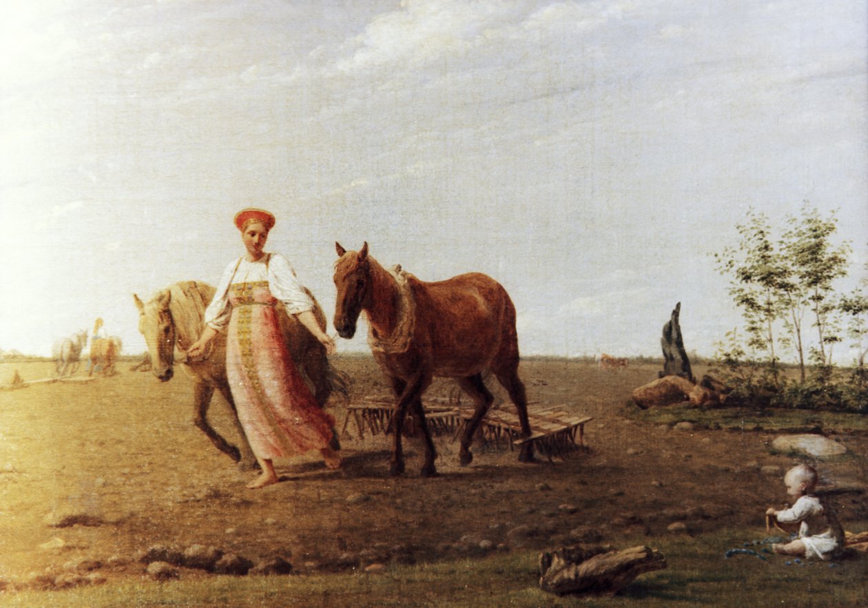 アレクセイヴェネツィアノフ（1780-1847）による絵画の春耕 作： 不明