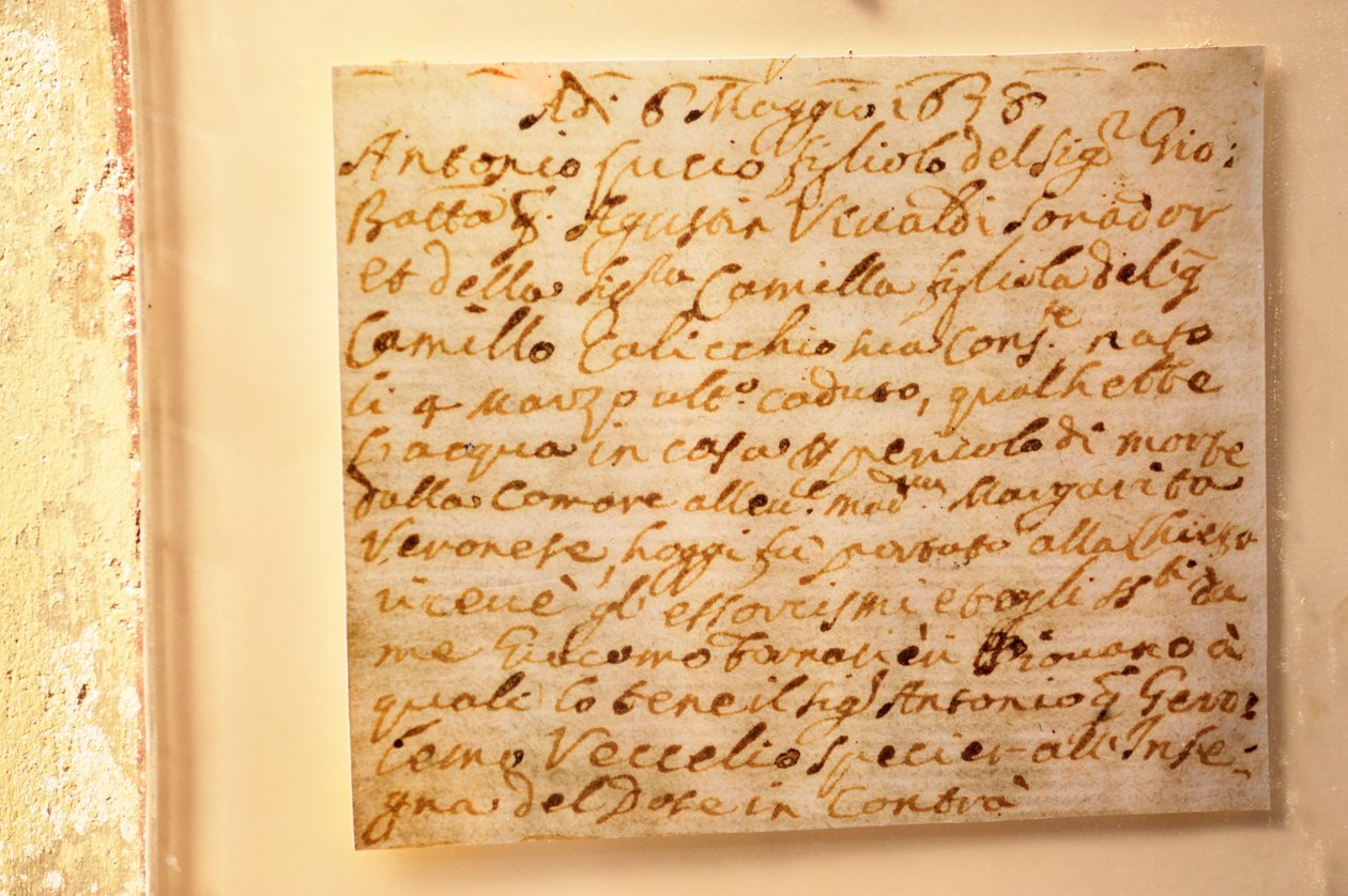 ヴィヴァルディ洗礼証明書 作： 不明