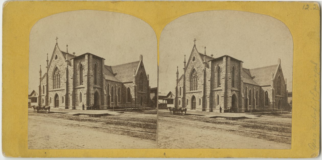 グレースメソジストエピスコパル教会、シカゴ、1870年頃 作： アメリカの写真家