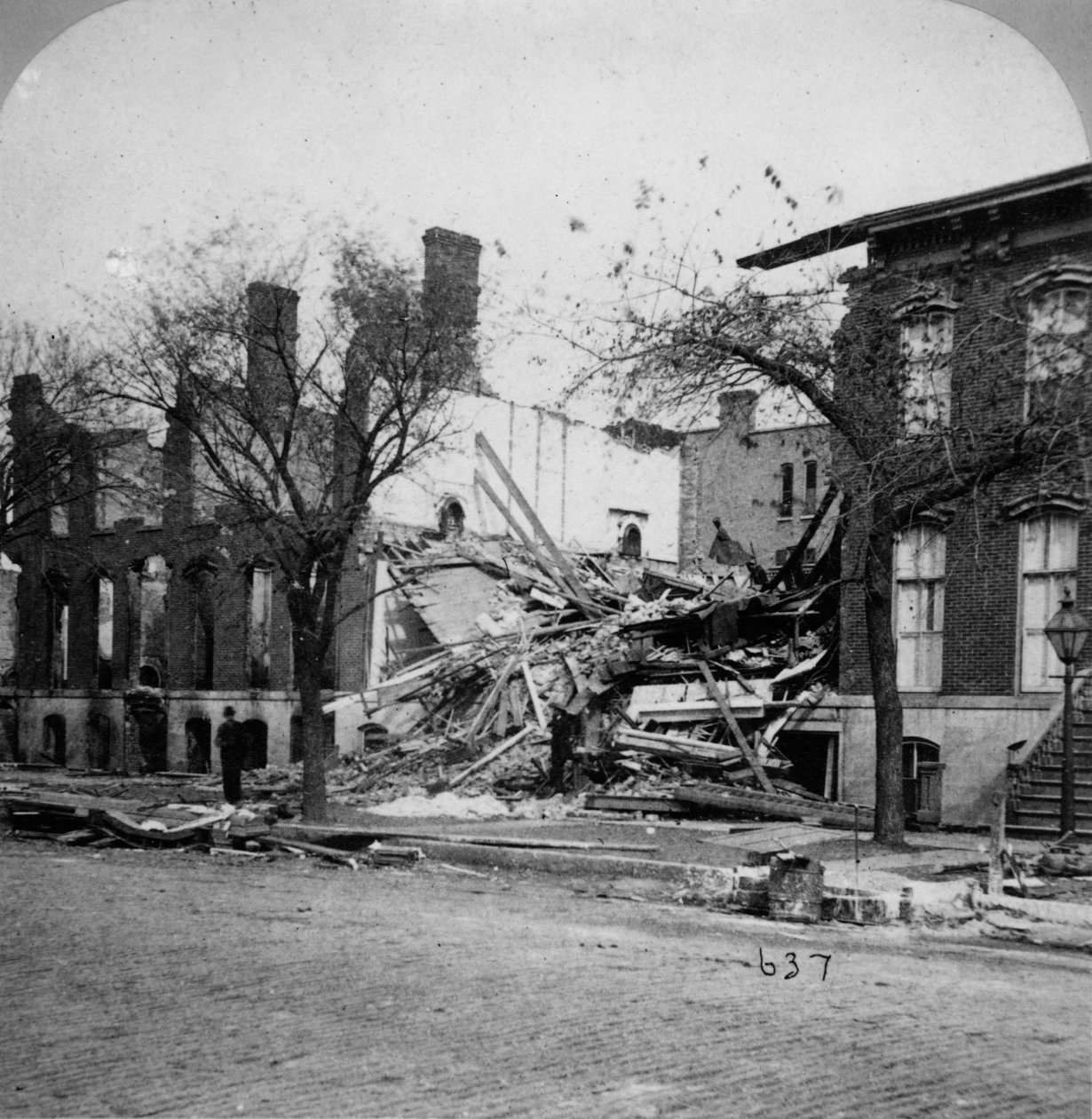 1871年のシカゴ火の南限界、1871年 作： アメリカの写真家