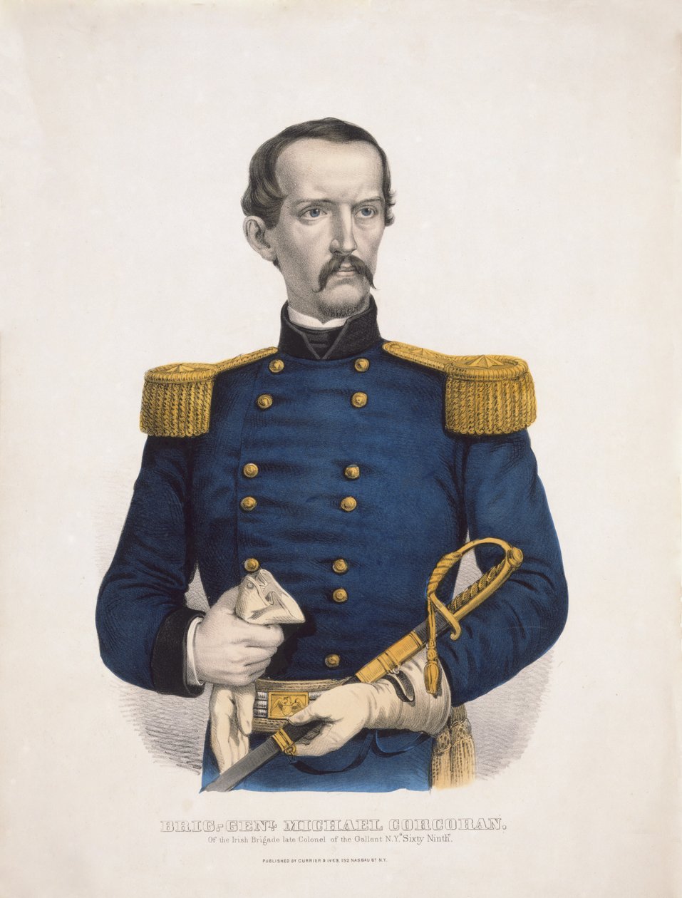 Brig.-Genl。マイケル・コーコラン-アイルランドの旅団の勇敢なニューヨーク・シックスティ・ナインのパブ。 1860 作： アメリカの学校
