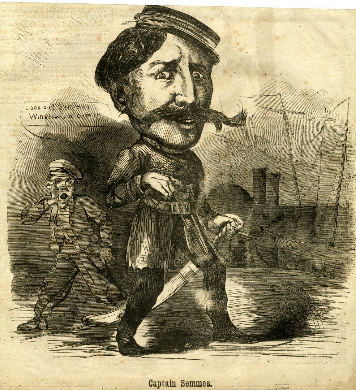 キャプテンSemmes、1864年（木の彫刻） 作： アメリカの学校