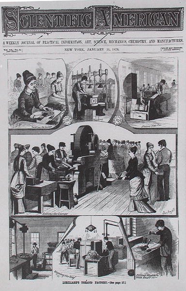1879年1月11日、サイエンティフィックアメリカンのロリヤードタバコ工場 作： アメリカの学校