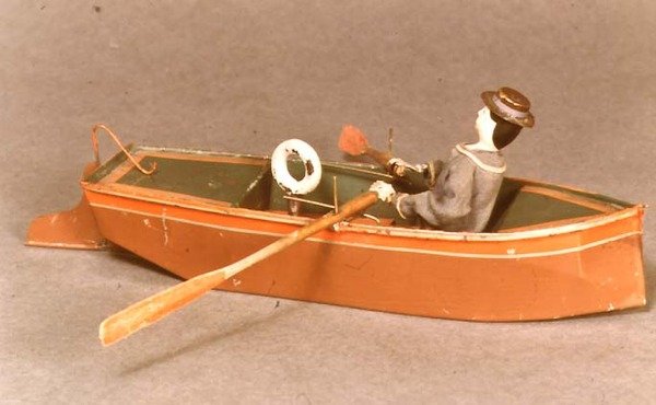 おもちゃの船と船乗り、アイブス、1869年（木材と金属） 作： アメリカの学校