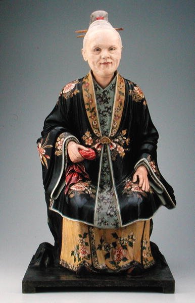 乾隆期、1780年頃の女性像（多色石膏）（207202、241400、241401も参照） 作： 中国語学校