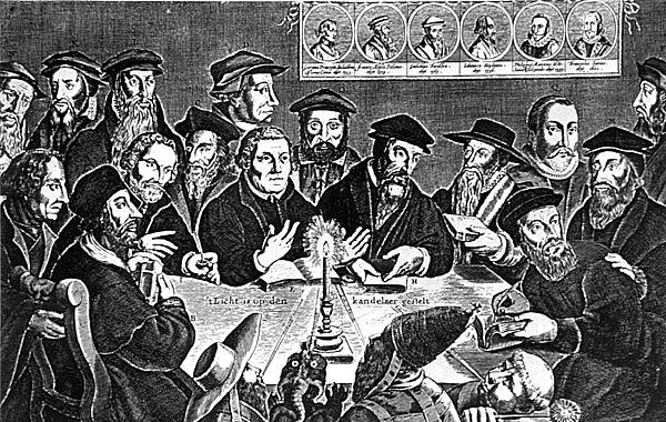 マーティンルーサー（1483-1546）と教皇レオX（1475-1521）の会合 作： オランダ語学校