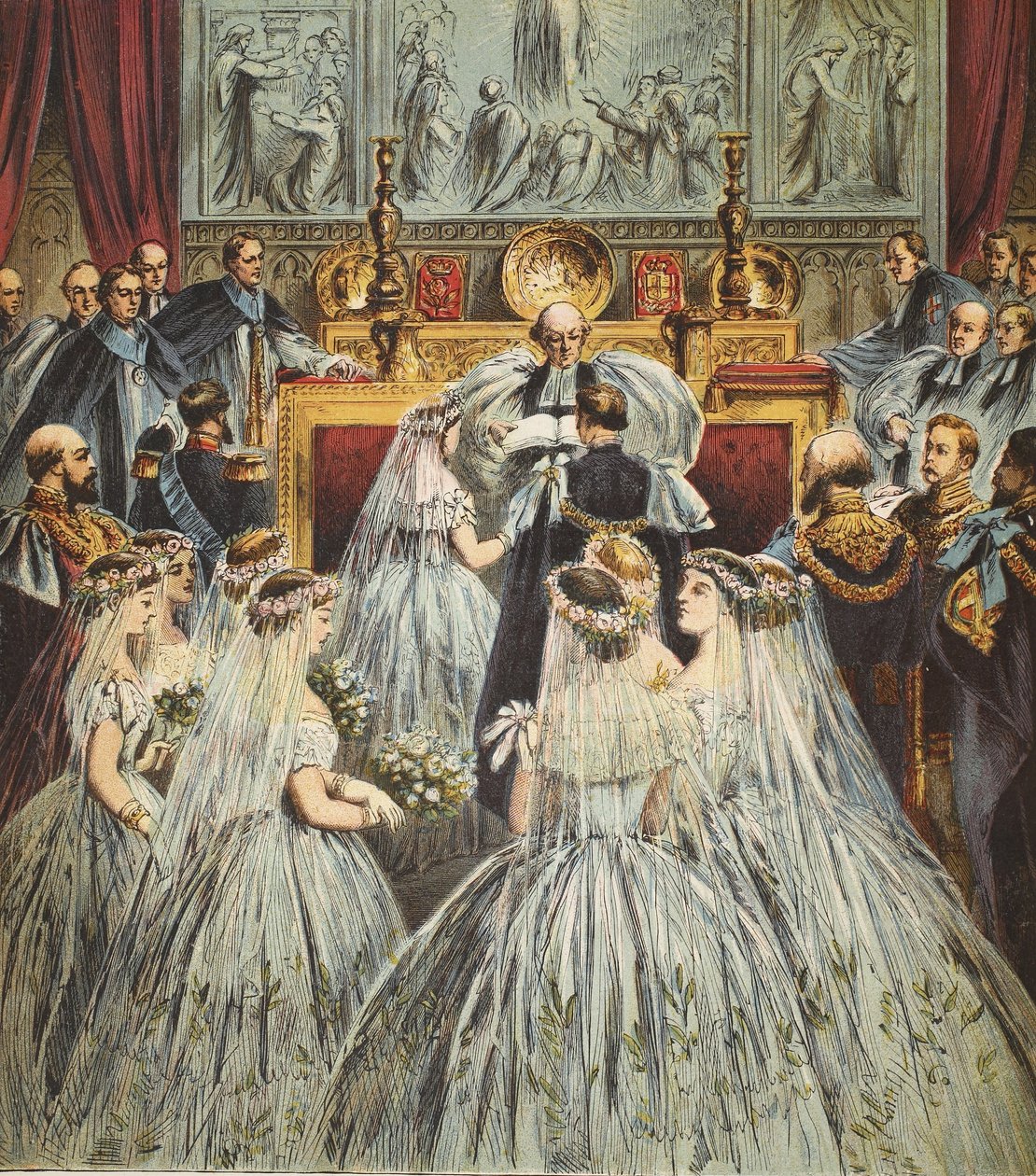 プリンスオブウェールズとアレクサンドラの結婚、1863年、パブ。 1890（カラーリトグラフ） 作： 英語学校