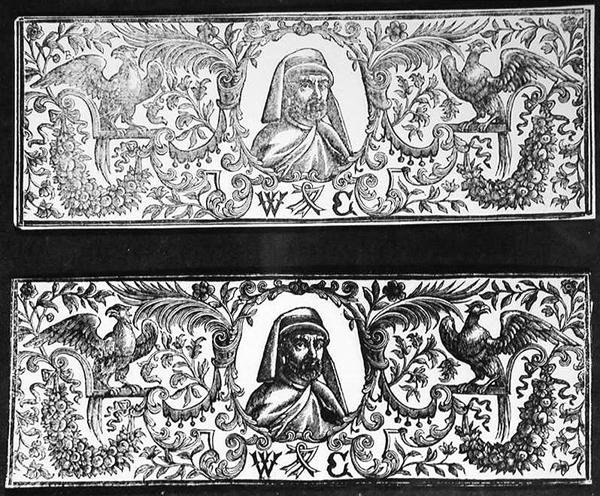 ウィリアム・カクストンの肖像（c.1422-91） 作： 英語学校