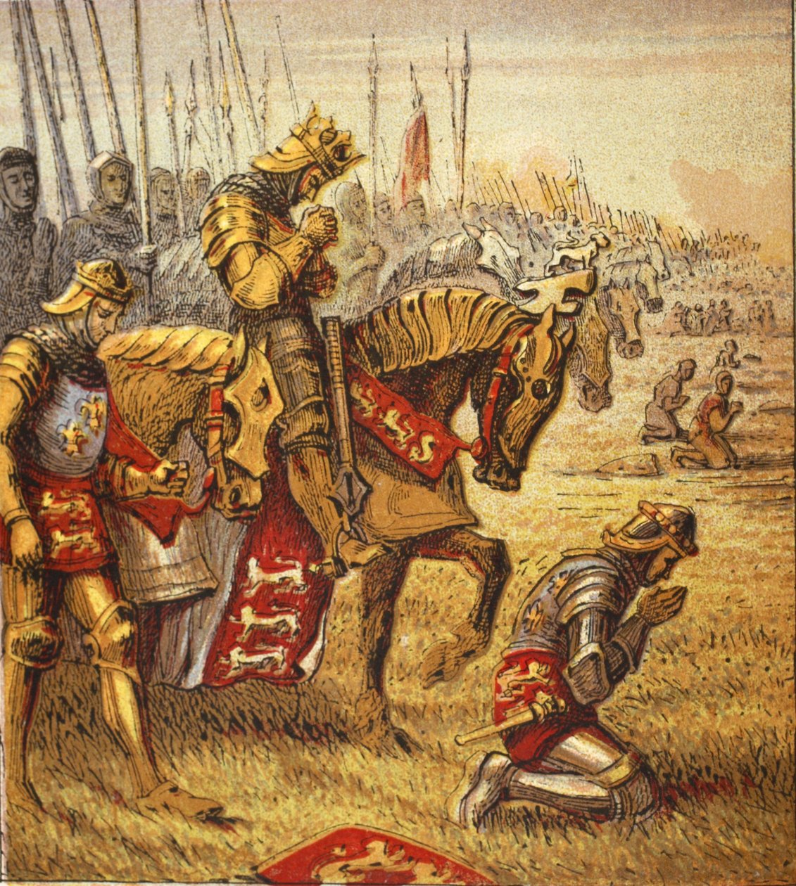アジャンクールの戦い、パブ。 1890 作： 英語学校