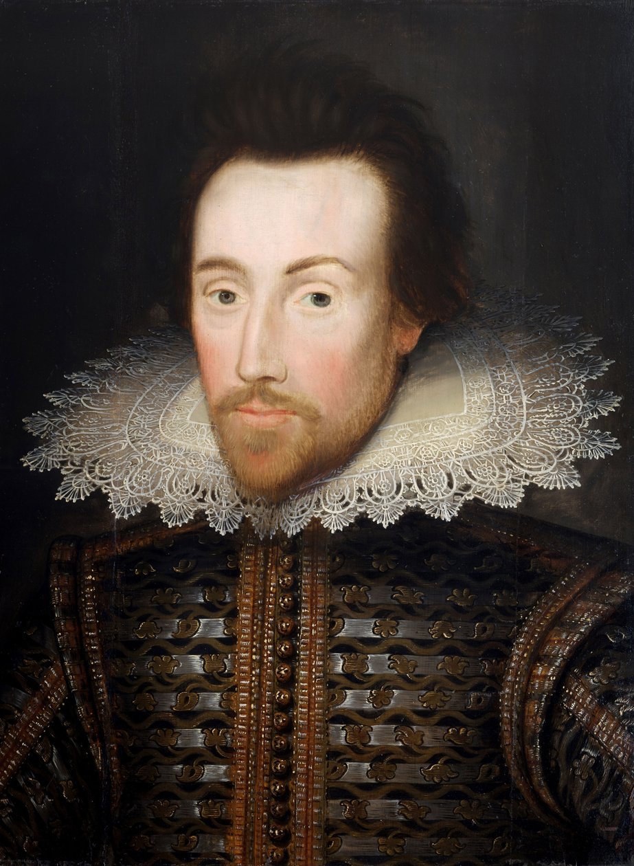 ウィリアム・シェイクスピア、コベの肖像画の後の匿名の絵画、1610年 作： 英語学校
