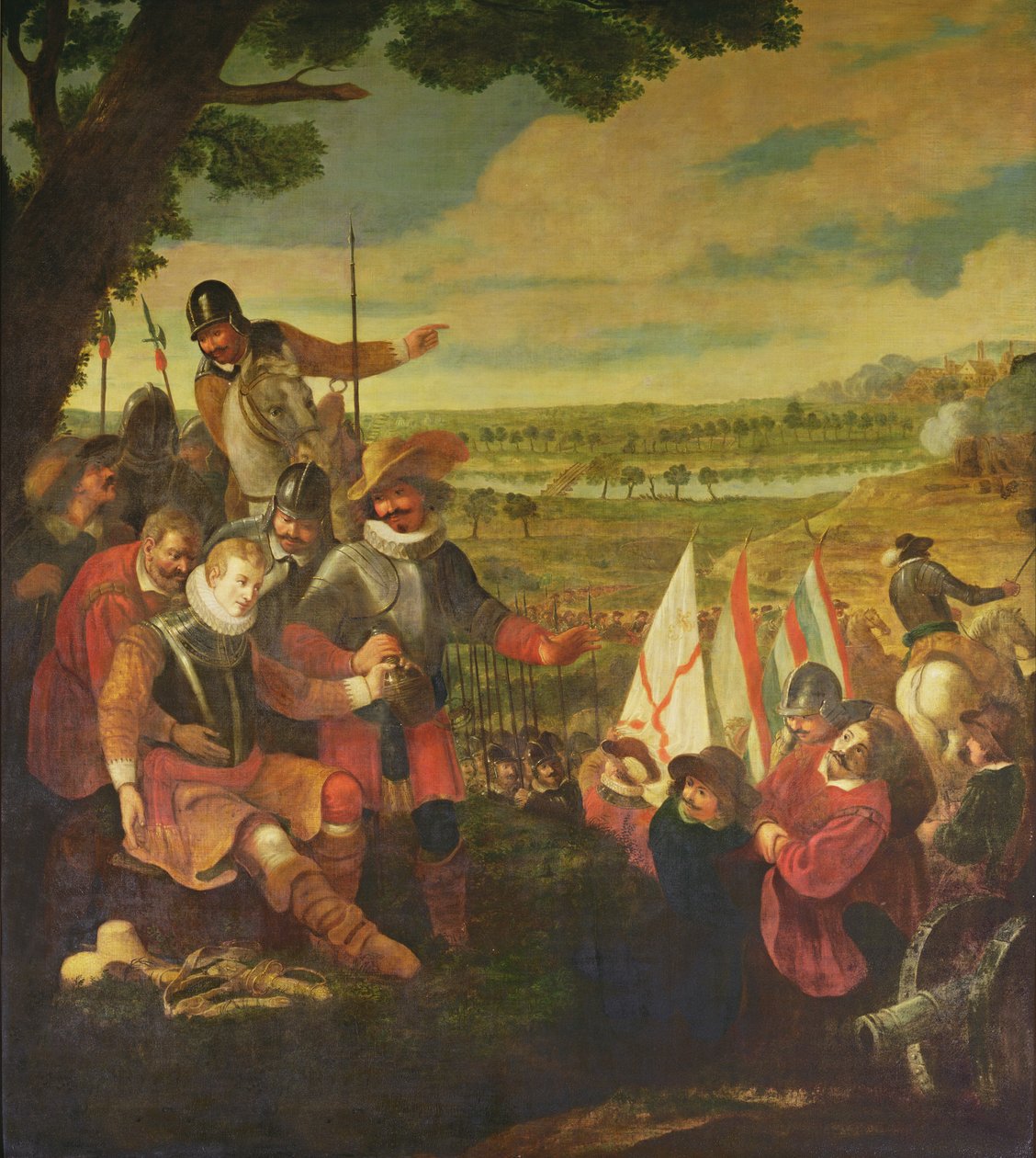 1586年9月22日、ズトフェンの戦いでのフィリップシドニー卿（1554-86）の負傷 作： フランドルの学校