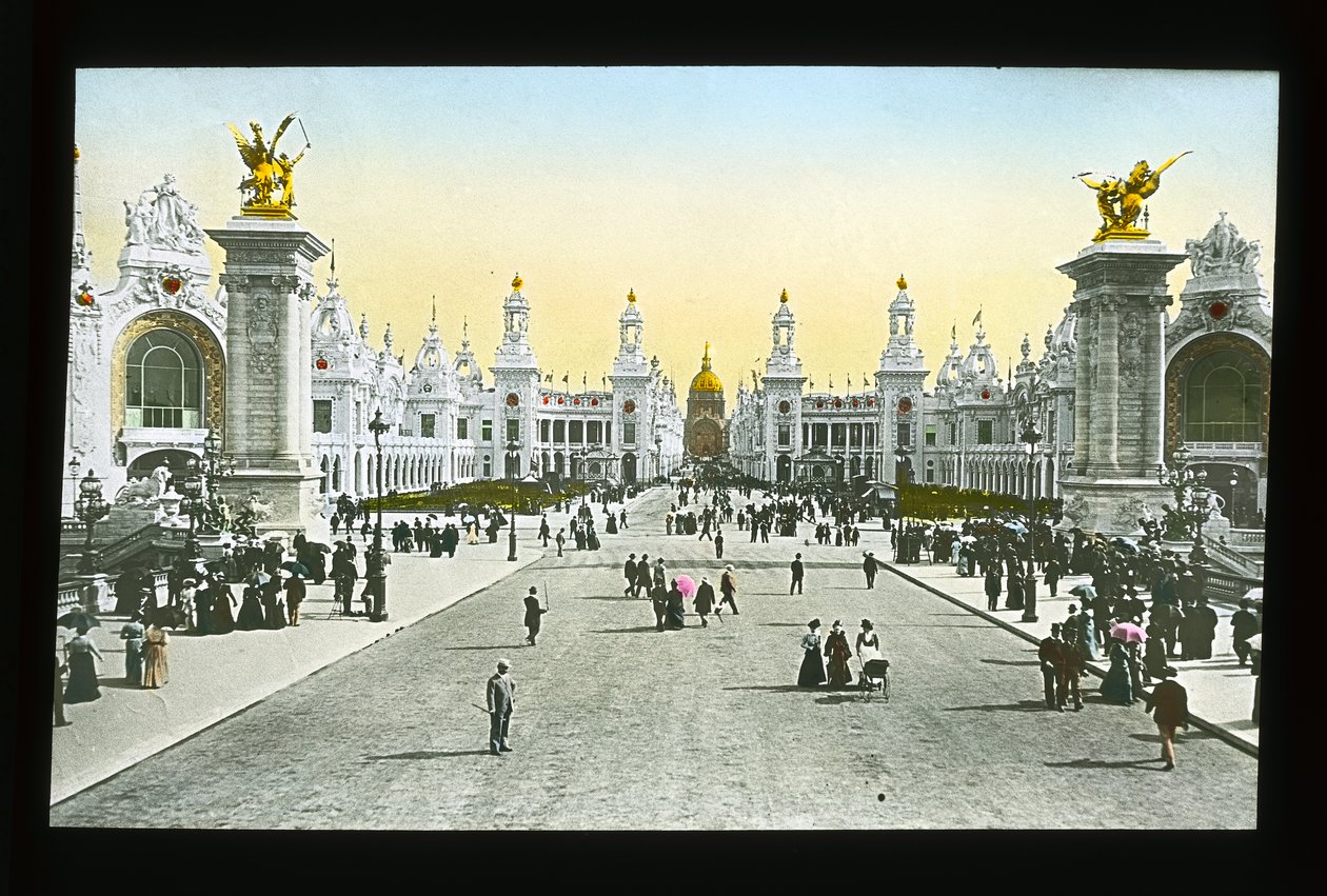 パリ万博：アレクサンドル3世橋、1900年（ランタンスライド） 作： フランスの写真家