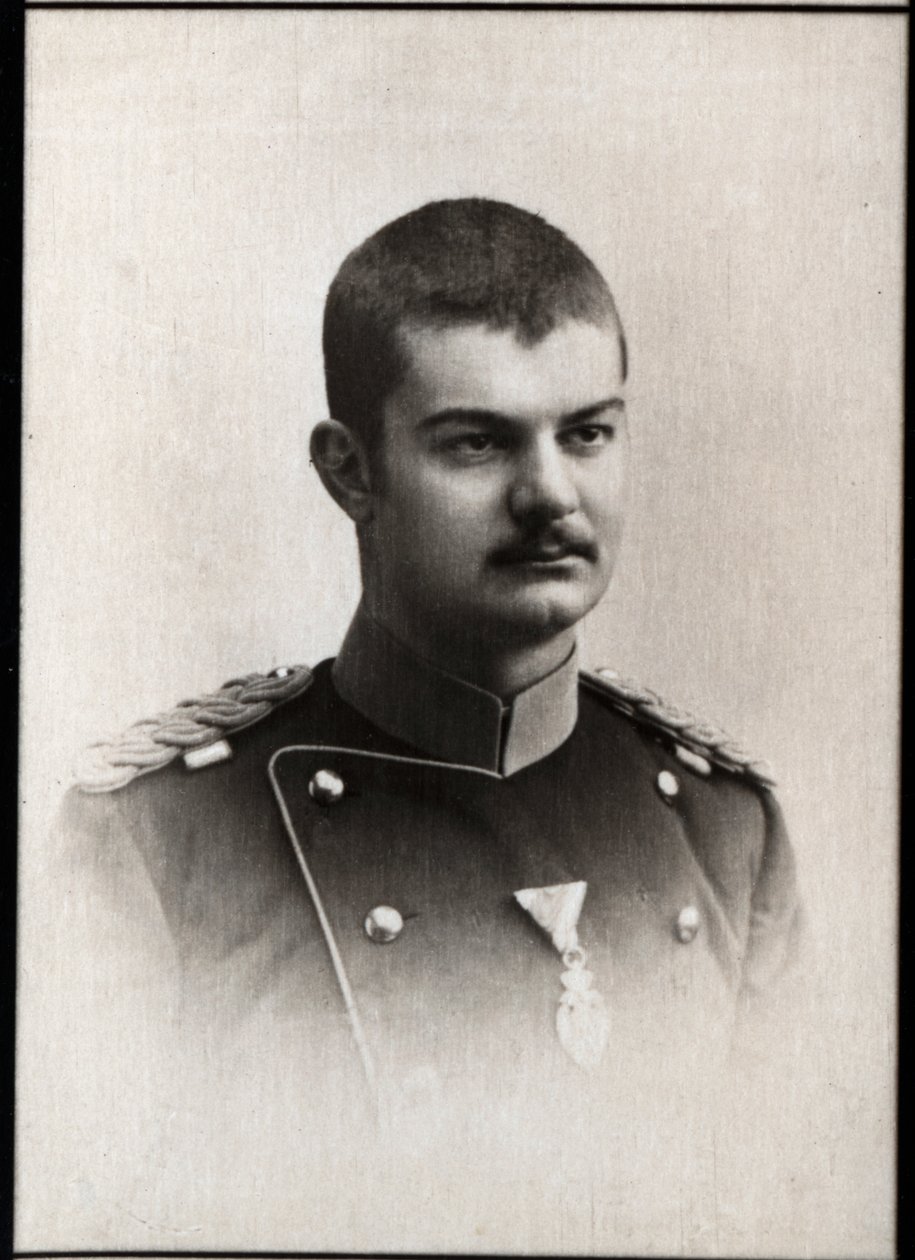 セルビアの王、セルビアのアレキサンダー1世オブレノビッチ（1876-1903）の肖像。 作： フランスの写真家