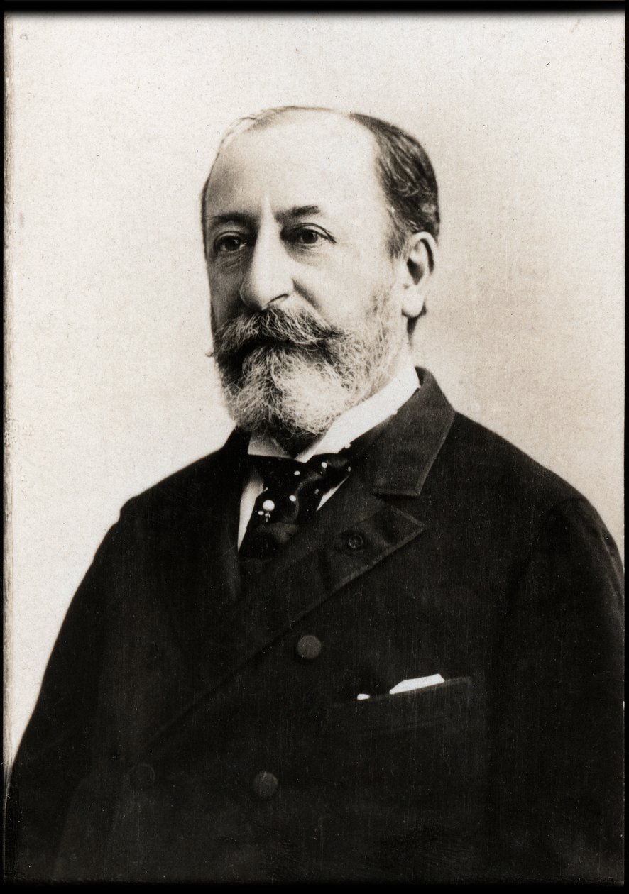 フランスの作曲家、オルガニスト、指揮者、ピアニスト、カミーユサンサーンス（1835〜1921年）の肖像。 作： フランスの写真家