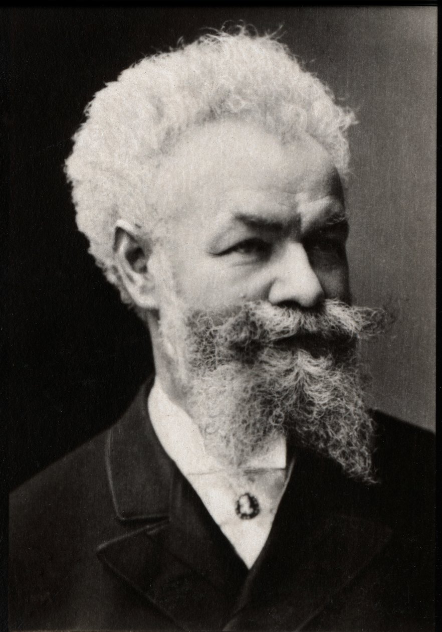 ハンガリーの画家、ミハリー・ムンカクシー（1844-1900）の肖像。 作： フランスの写真家