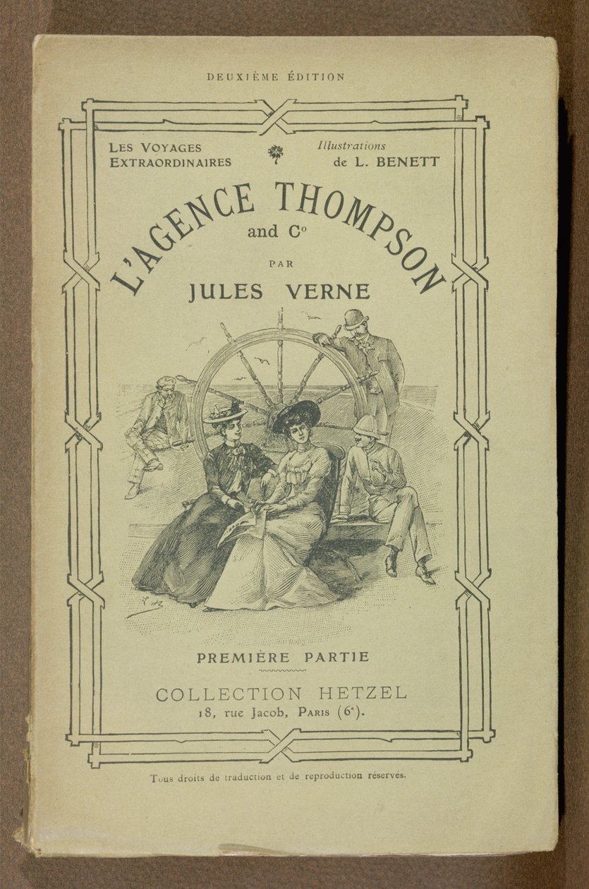 トンプソン旅行代理店の本の表紙by Jules Verne（1828-1905） 作： フランス語学校