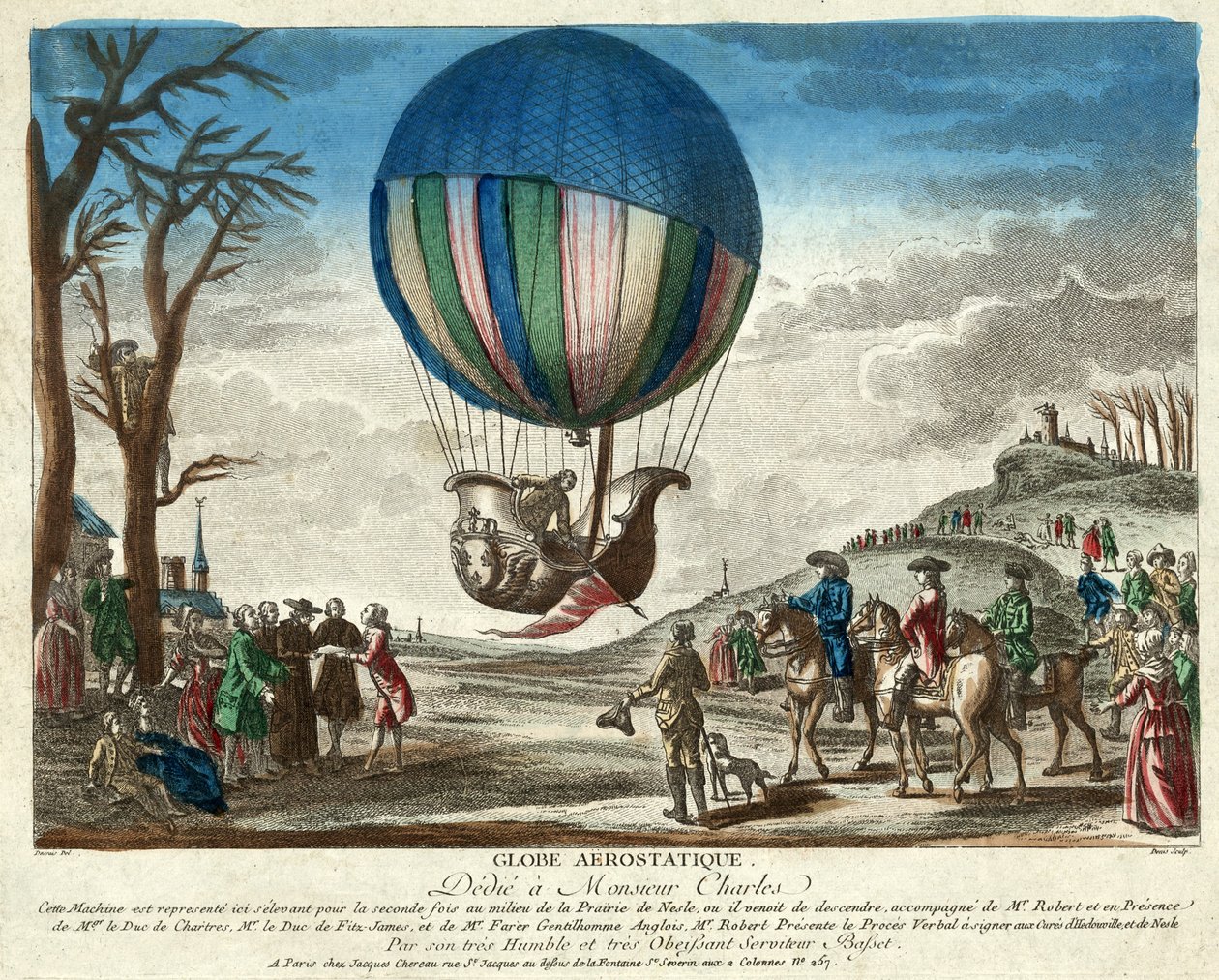 GlobeAërostatique、ムッシュチャールズ専用、パブ。 1783（手描きの彫刻） 作： フランス語学校