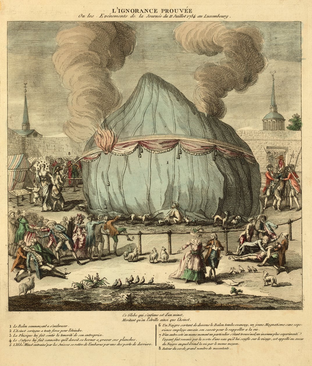 証明された無知。または、1784年7月11日のルクセンブルクのイベント。パブ。フランスでは1784（手書きの彫刻） 作： フランス語学校