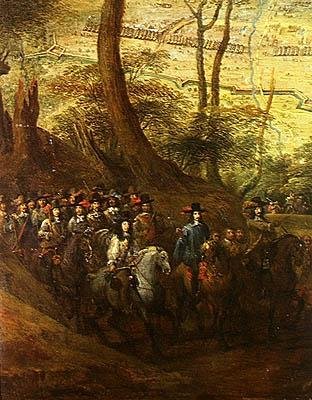 1647年頃、町を包囲する騎士団の中で、エンジャン公、ブルボンのルイ2世（1621-86） 作： フランス語学校