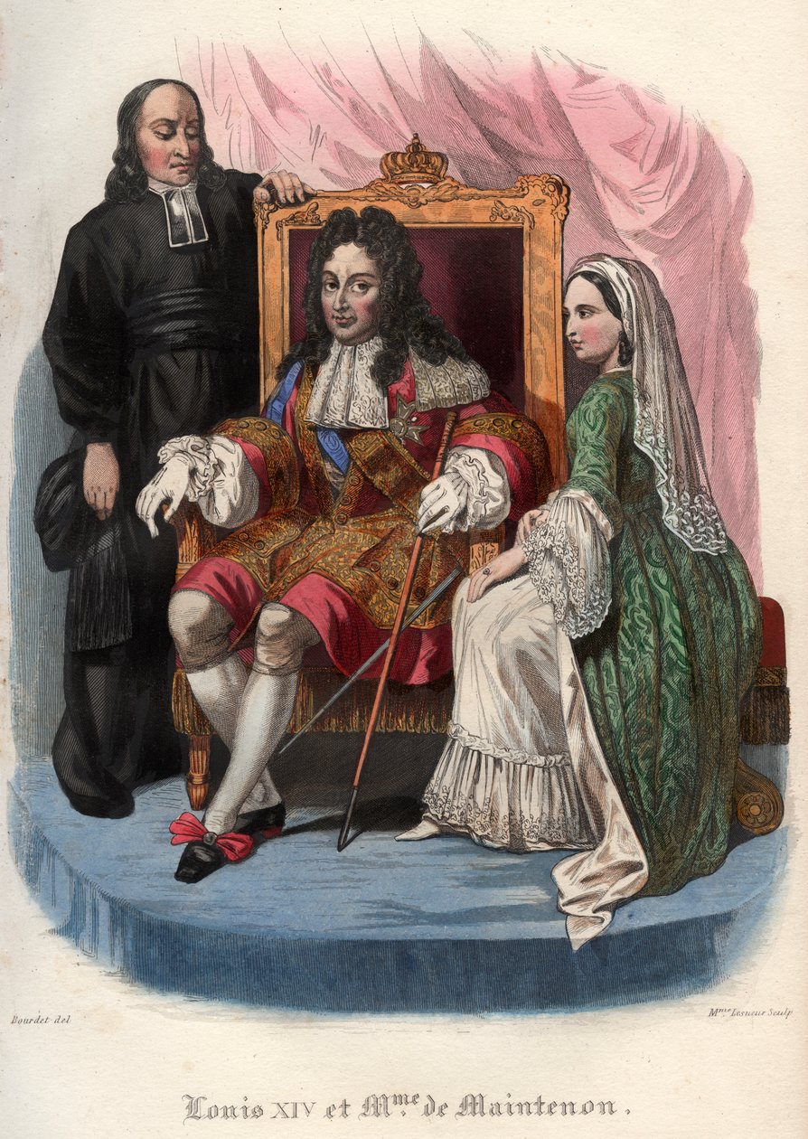 ルイ14世（1638-1715）とフランソワーズドービニュ、マルケスドゥマンテノン（1635-1719） 作： フランス語学校