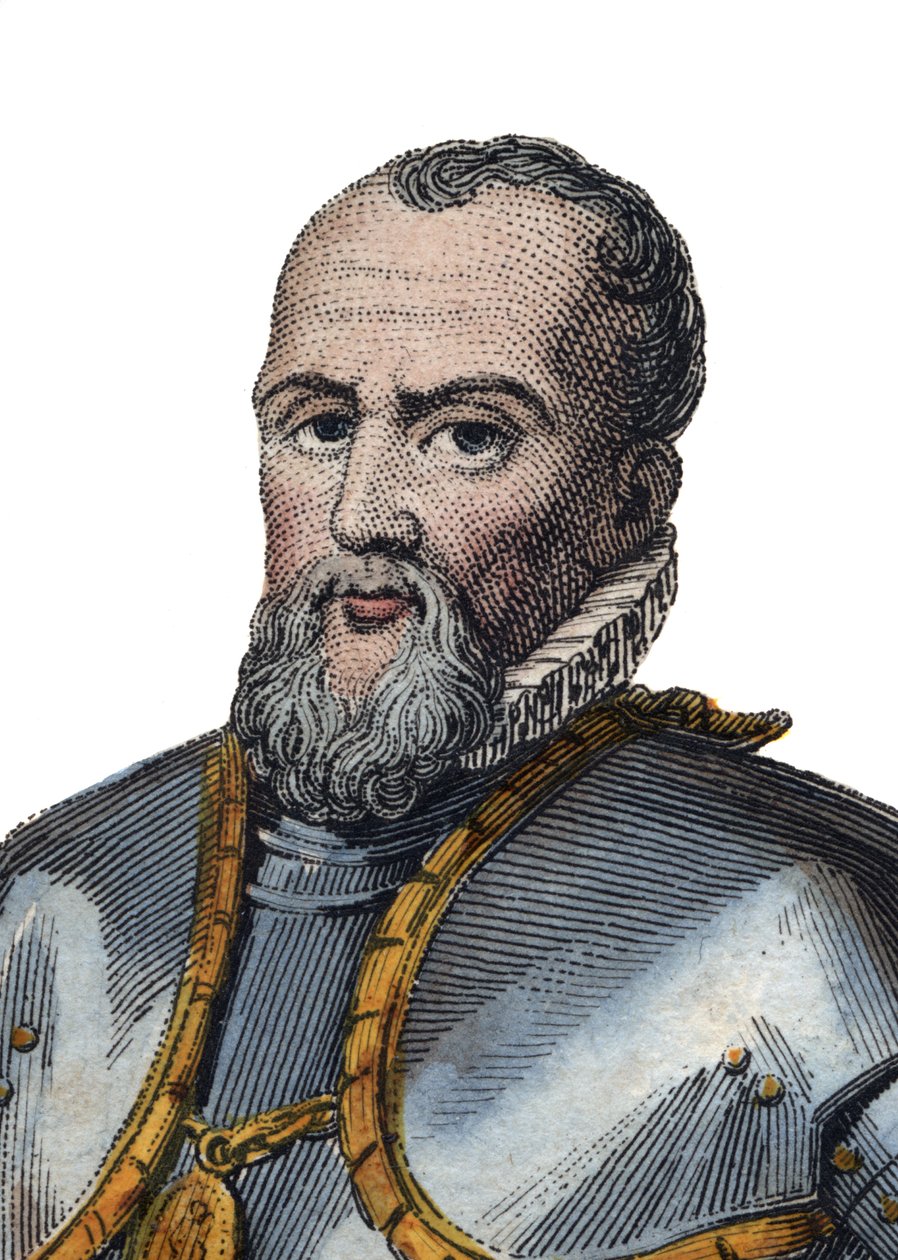 アン・ド・モンモランシー、ドク・ド・モンモランシー（1492-1567）、フランスの兵士、政治家、外交官の肖像画。 作： フランス語学校