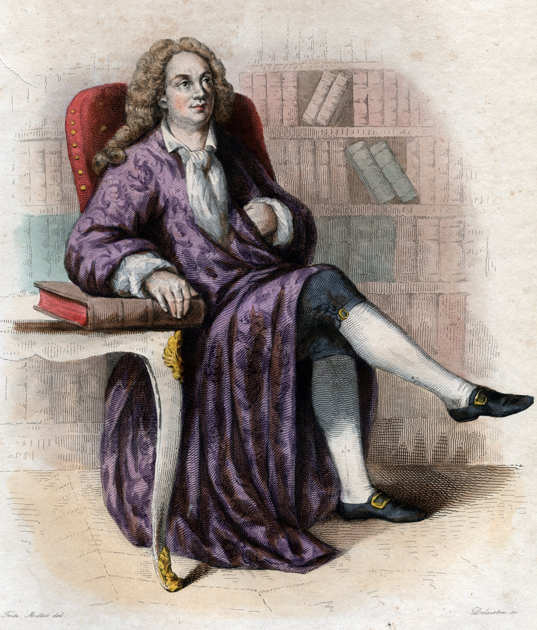 フランスの詩人、ジャンバプティストルソー（1670-1741）の肖像。 作： フランス語学校