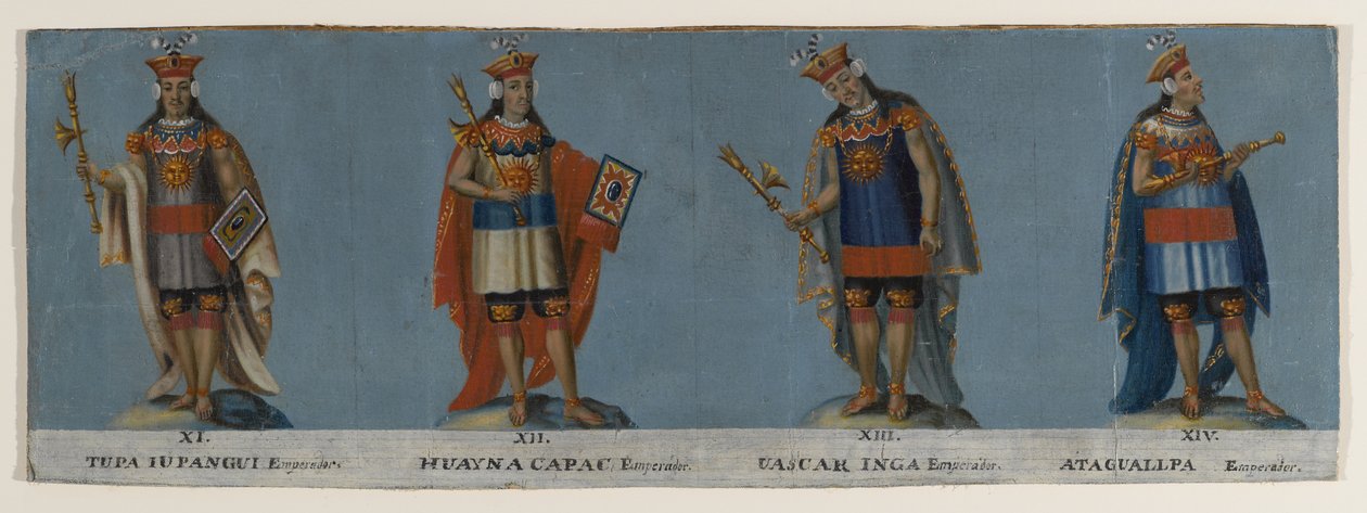 4つのインカ王：Tupac Yupanqui、Huayna Capac、Huascar Inca、Atahuallpa、19世紀初頭 作： 不明