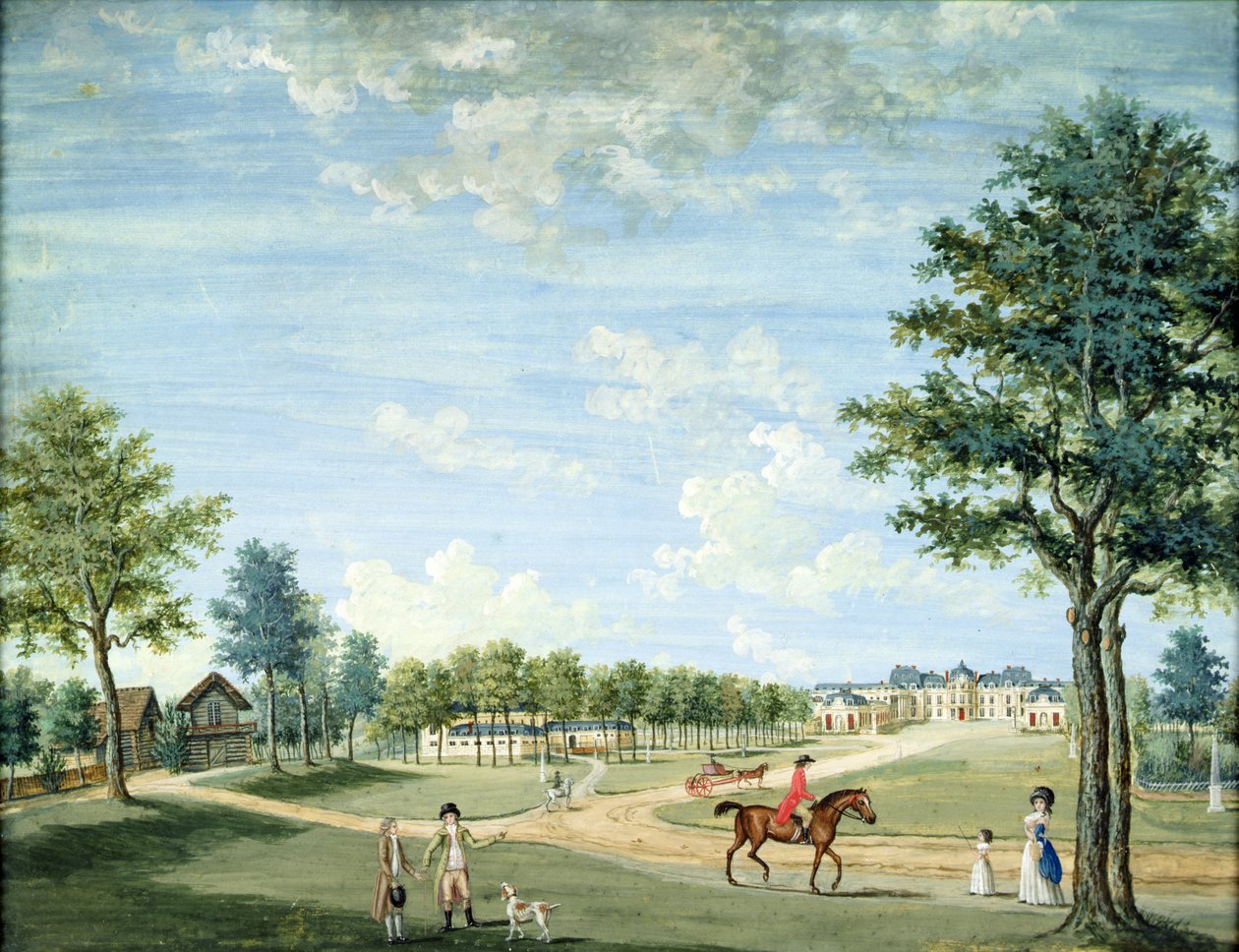 レインシー城、厩舎、ロシアの村、1754-93年 作： 1717 1806カルモンテル