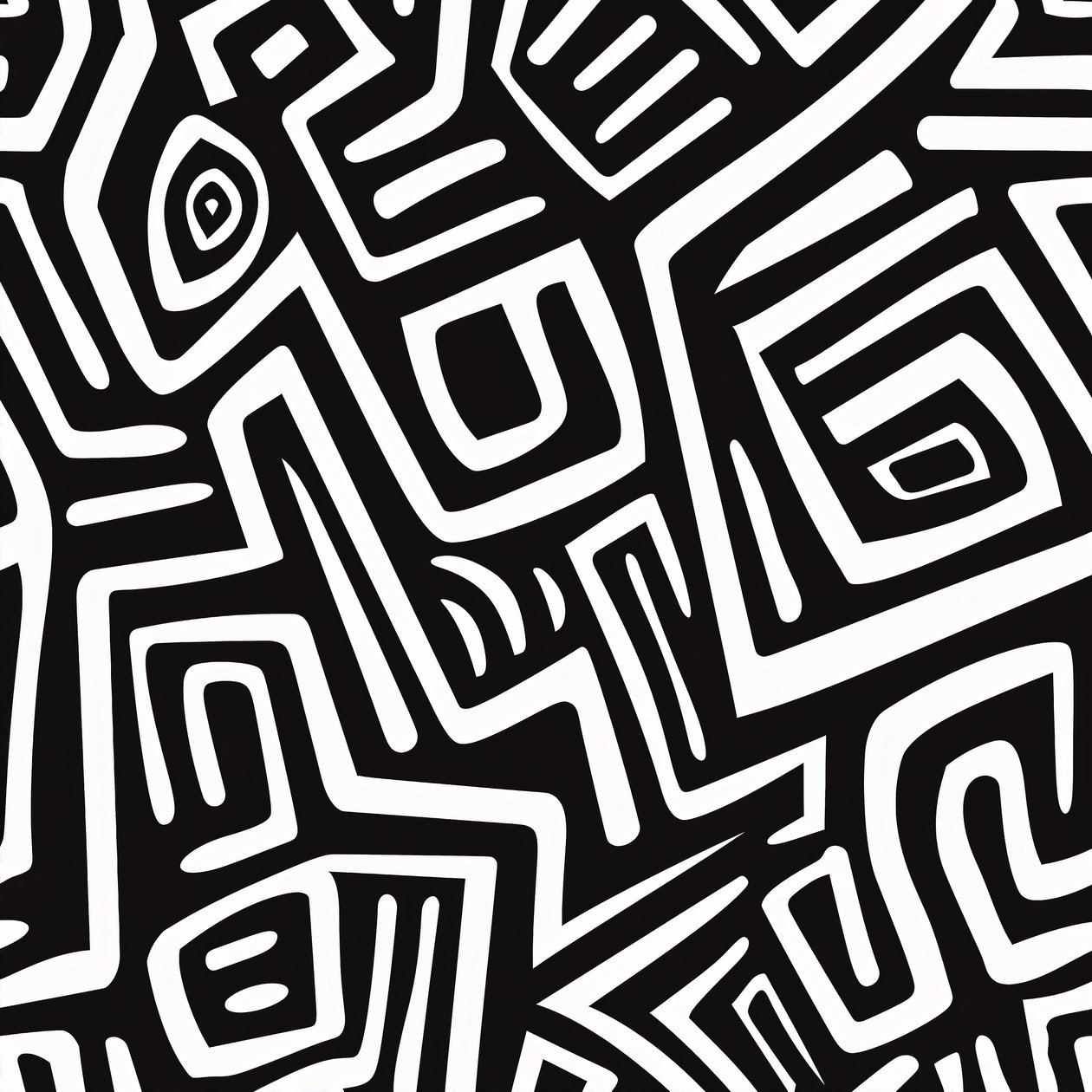 サルバドール文化からの白いストライプの絵画 壁掛け用アートプリント 作： ファフタリ・アブデラヒム