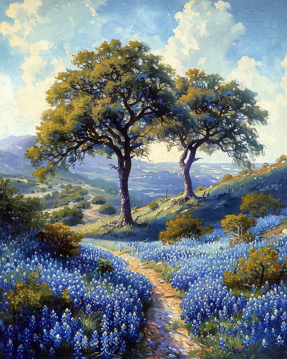 ラベンダーの花が並ぶ風景の中の小道, カスタム・キャンバス・プリント 作： ファフタリ・アブデラヒム