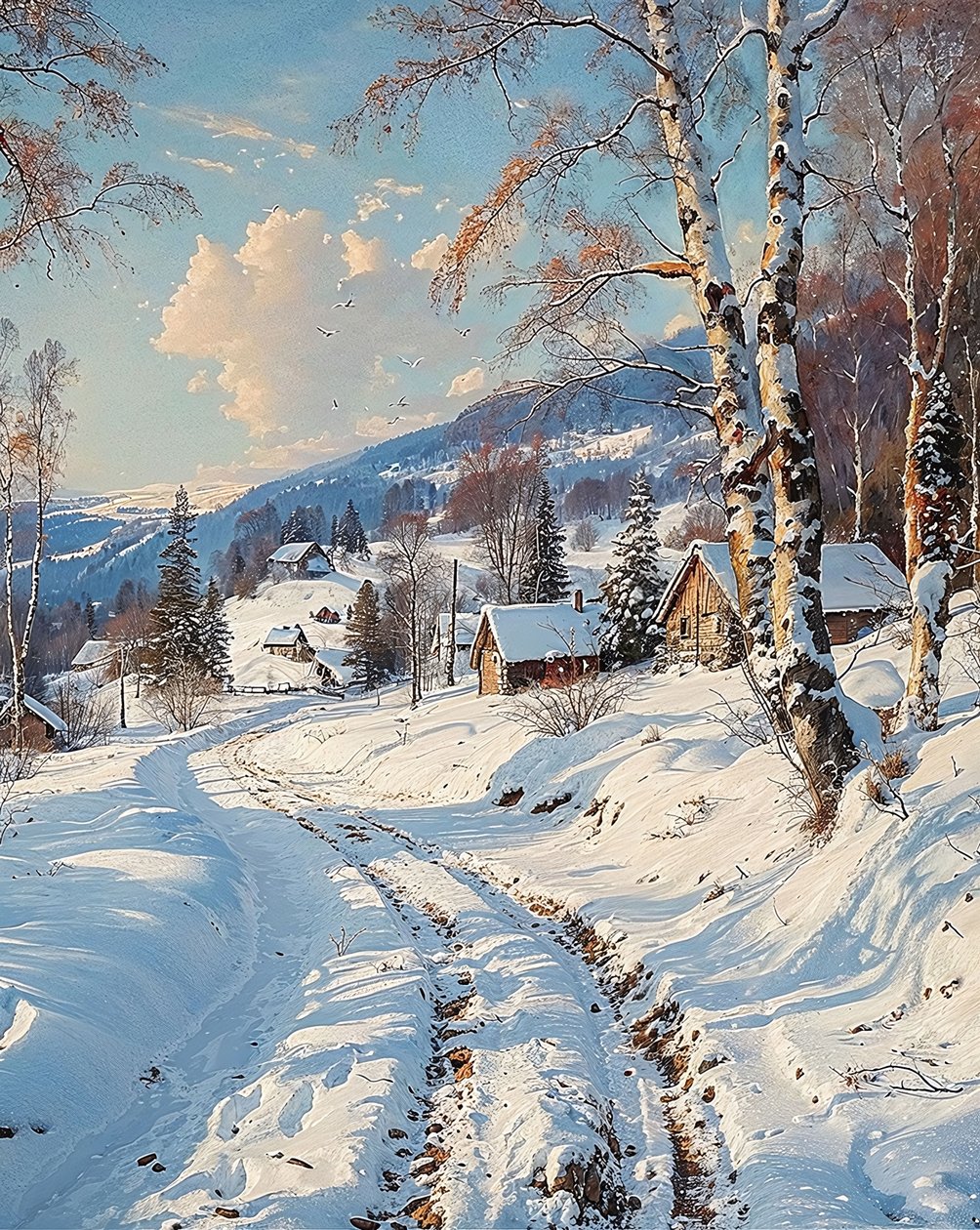 雪景色の風景 寝室の壁の装飾 作： ファフタリ・アブデラヒム