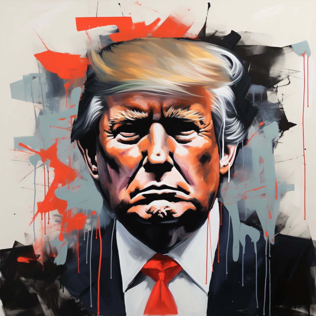 ドナルド・トランプ絵画のキャンバスプリント、額装された壁の装飾 作： ファフタリ・アブデラヒム