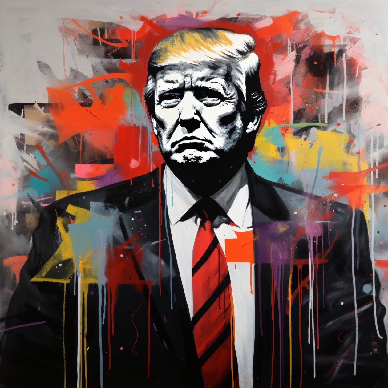 ドナルド・トランプ グラフィティ＆ストリートアート ドローイング、オンライン、ポスタープリント 品質 作： ファフタリ・アブデラヒム