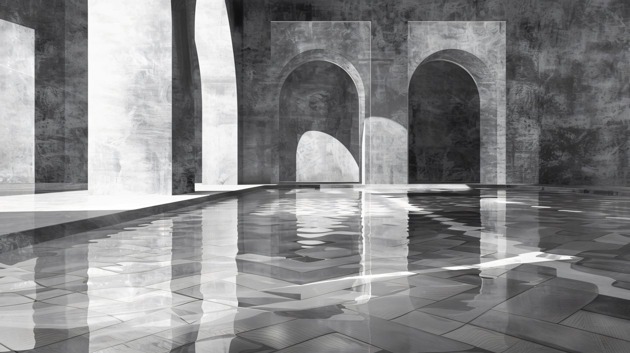 大理石の宮殿のアーチと門, 建築, モノクローム, 壁飾りプリント 作： ファフタリ・アブデラヒム