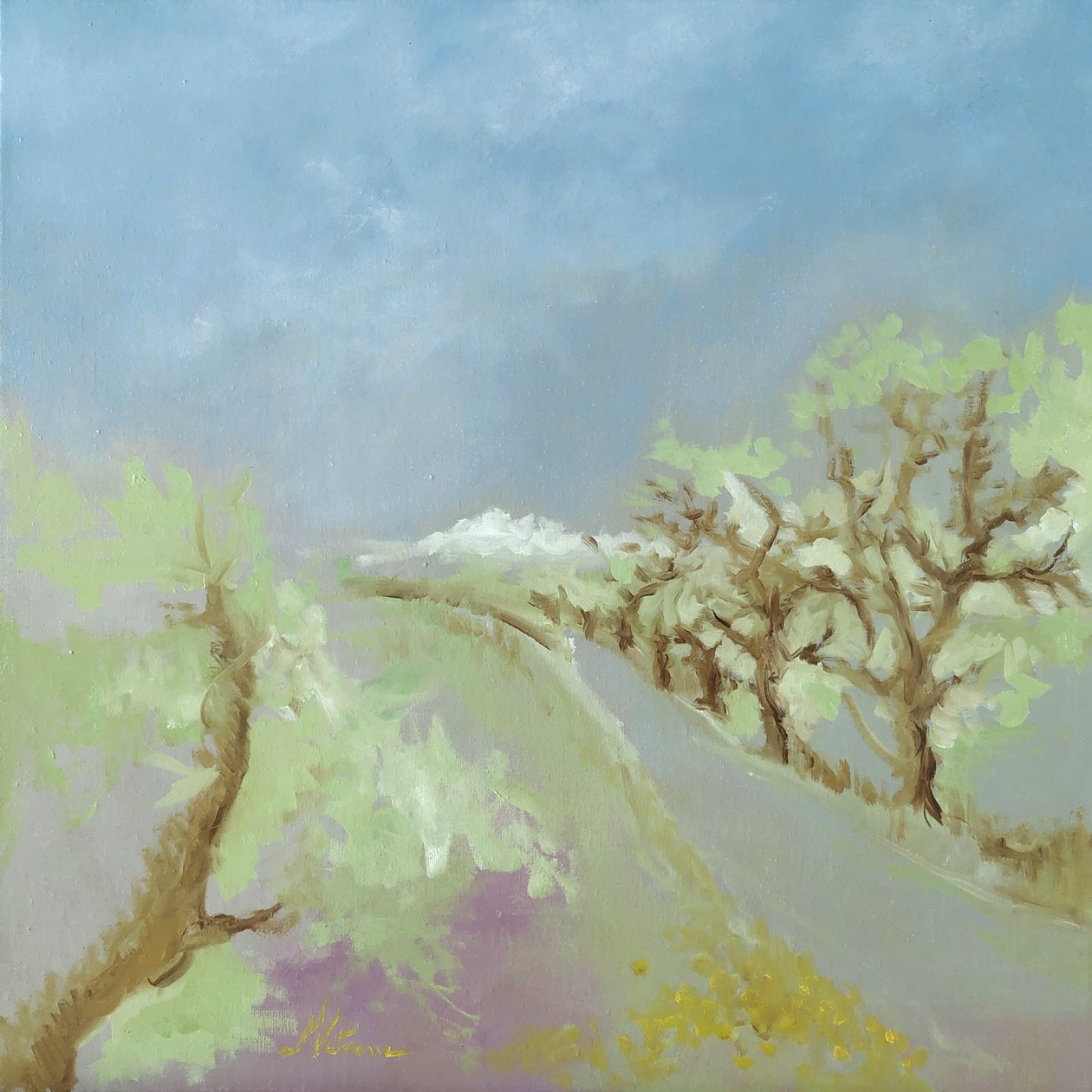 春の道沿い 作： 