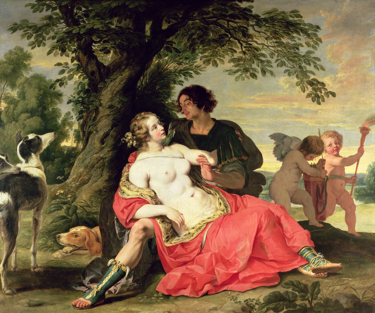 金星とアドニス、1620年頃 作： A.およびWildens、J。Janssens