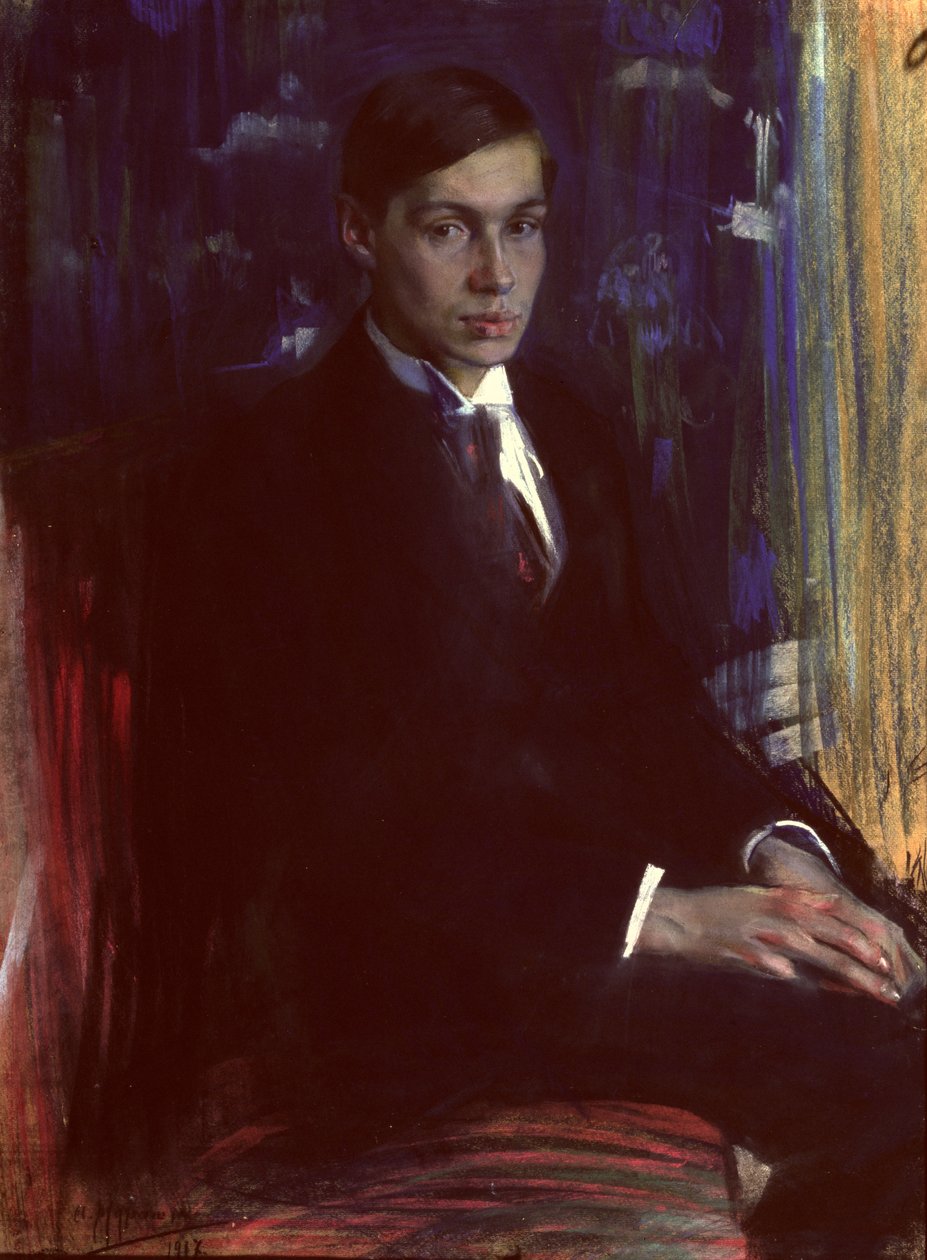 ボリス・パステルナークの肖像（1890-1960）、1917（紙にパステル） 作： AAムラシュコ