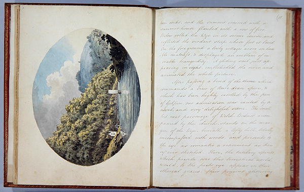 1786年に印刷されたジャーナルオブザワイツアーのビショップスウッド、プレート3およびプレート11（ペンとインク、トイレ付き） 作： A.クーパー