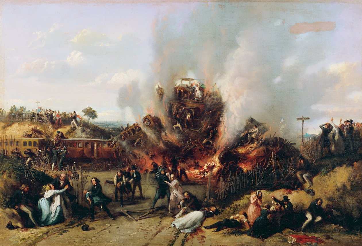 1842年5月8日、ベルサイユとベルビュー間の鉄道災害 作： プロボスト
