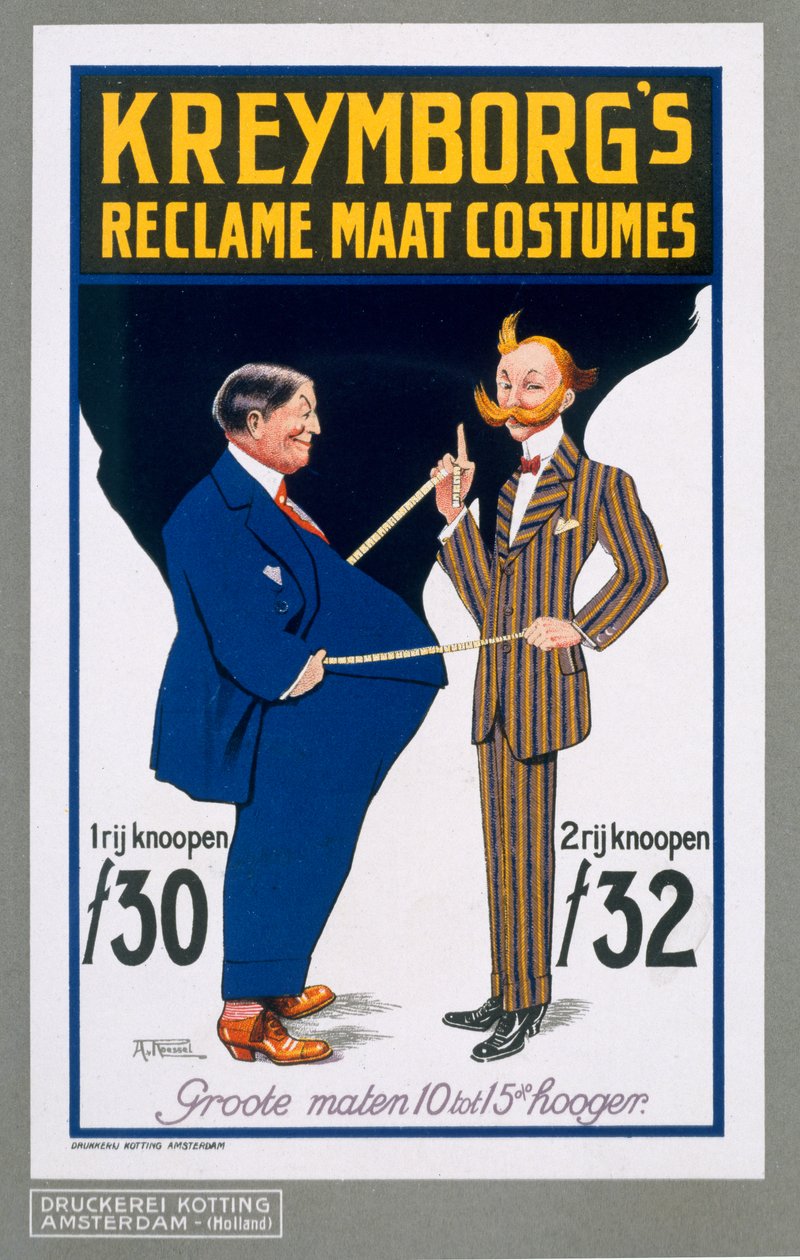 マートの衣装の宣伝、クレンボーのオランダの仕立て屋の宣伝ポスター、1914 作： A.フォンロッセル