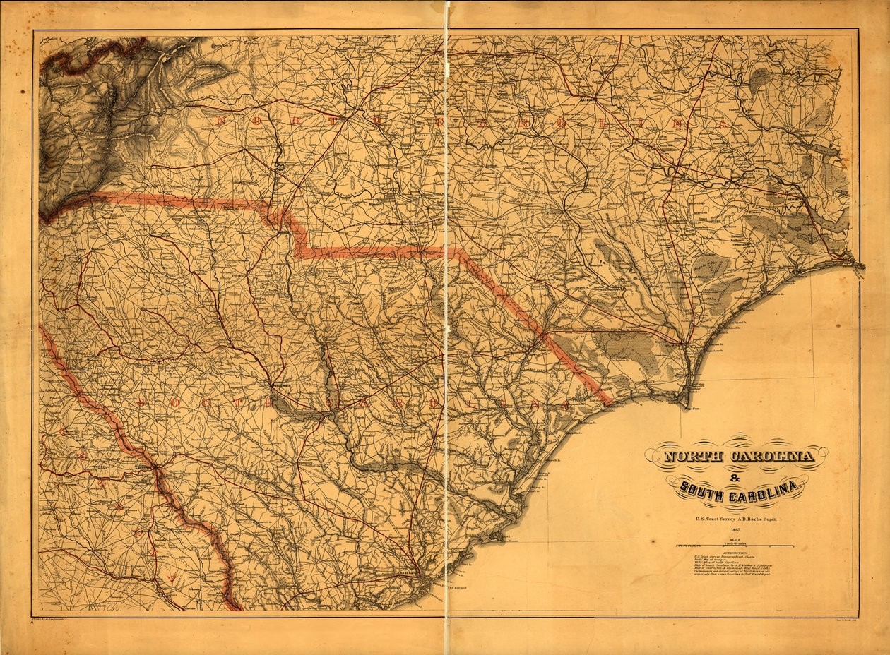 633,600。 LC Civil War Maps (第 2 版)、305a.4 一般的な地図。 地図の作成に使用された機関は、タイトルの下にリストされています。 州名、境界、および鉄道は赤でオーバープリントされています。 公開された参考文献から派生した説明。 を通じても入手可能 作： A.リンデンキャベツ