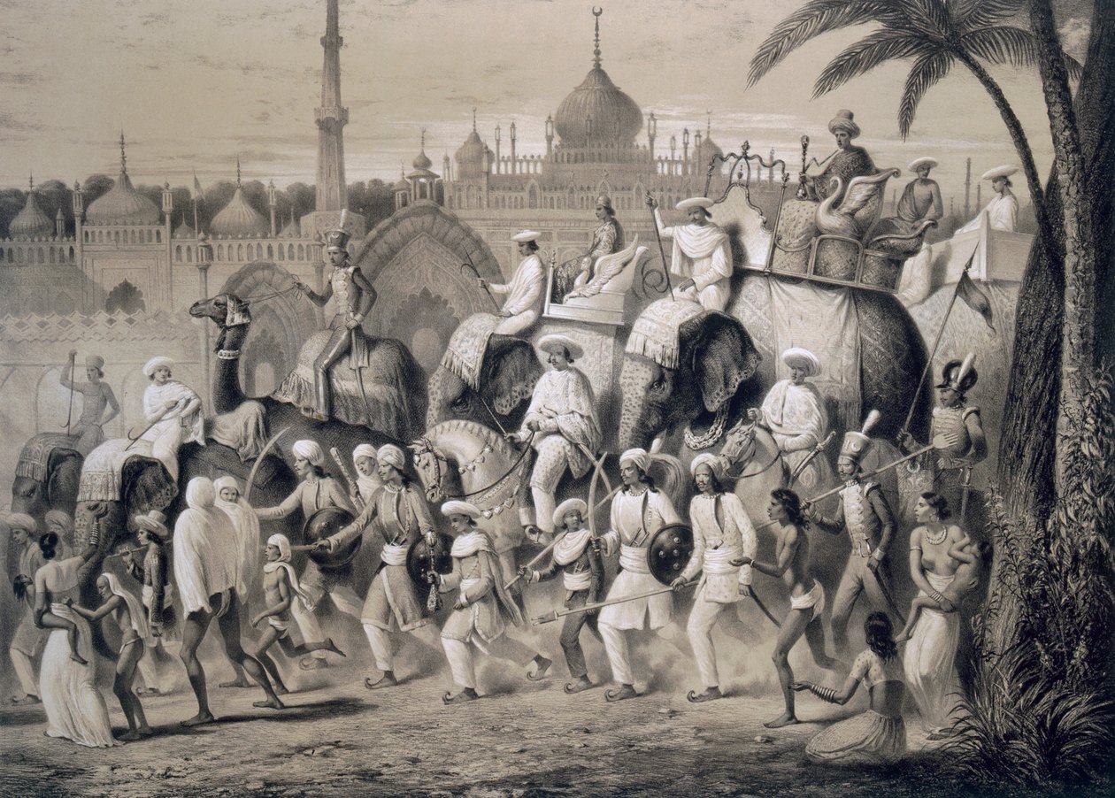 1859年の『Voyages in India』に掲載されたラクナウの主要ストリート。 作： A.ソルティコフ