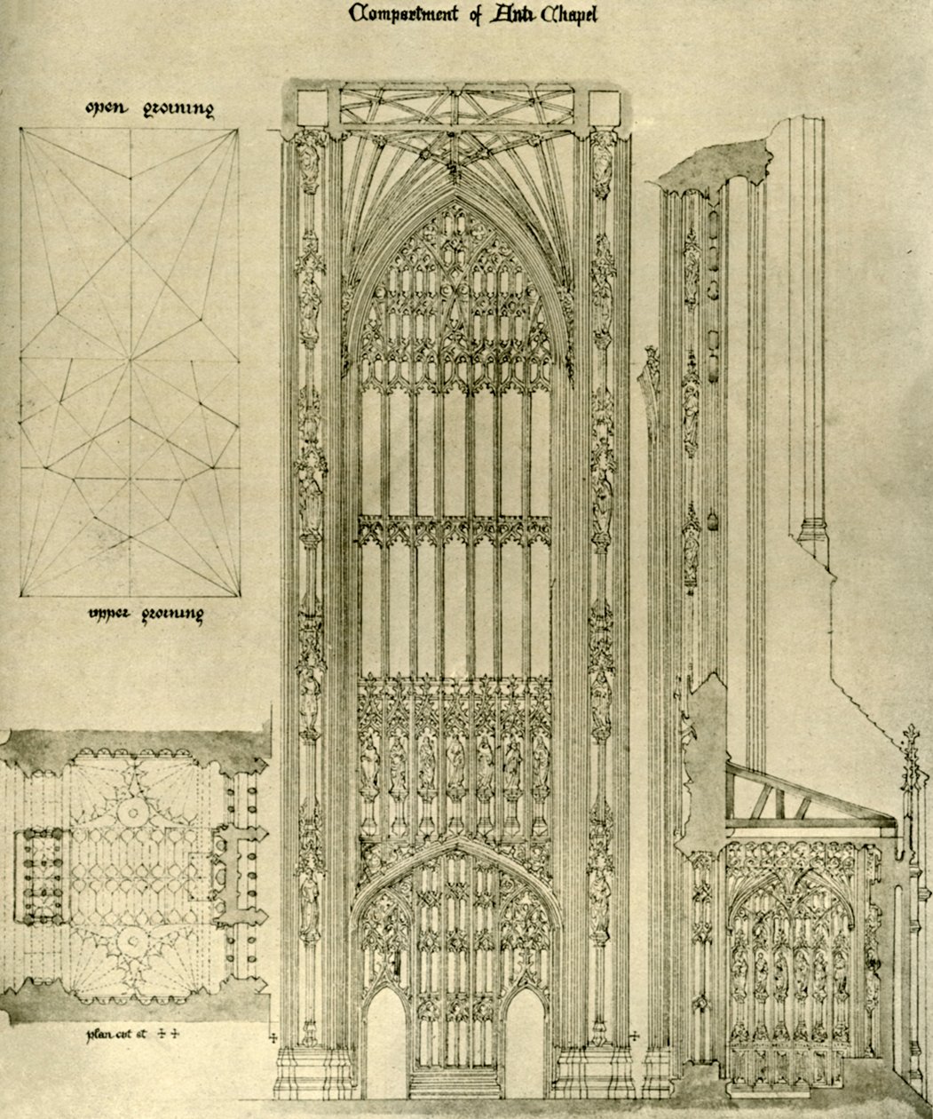 建築図面：反礼拝堂の区画、1833-1834、1906。 作： AWNプギン