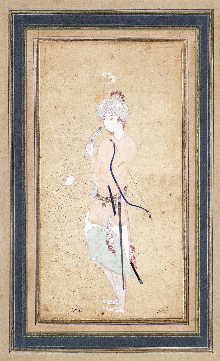 若いアーチャー、c。 1580 作： アブド・アッラー・ムサヴィール