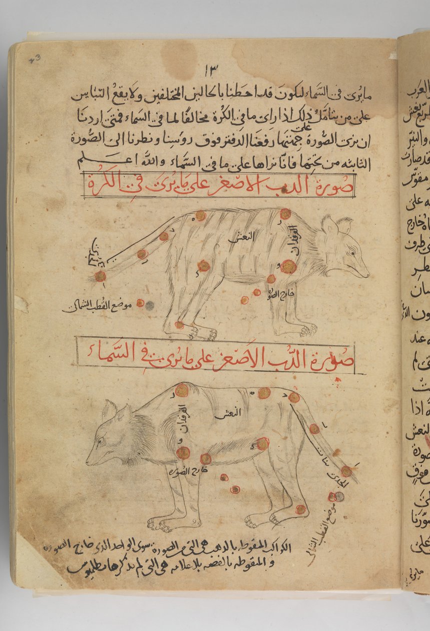 Kitab suwar al-kawakib al-thabita 恒星の画像の本、イラン、15 世紀後半。 作： Abd al Rahman al Sufi