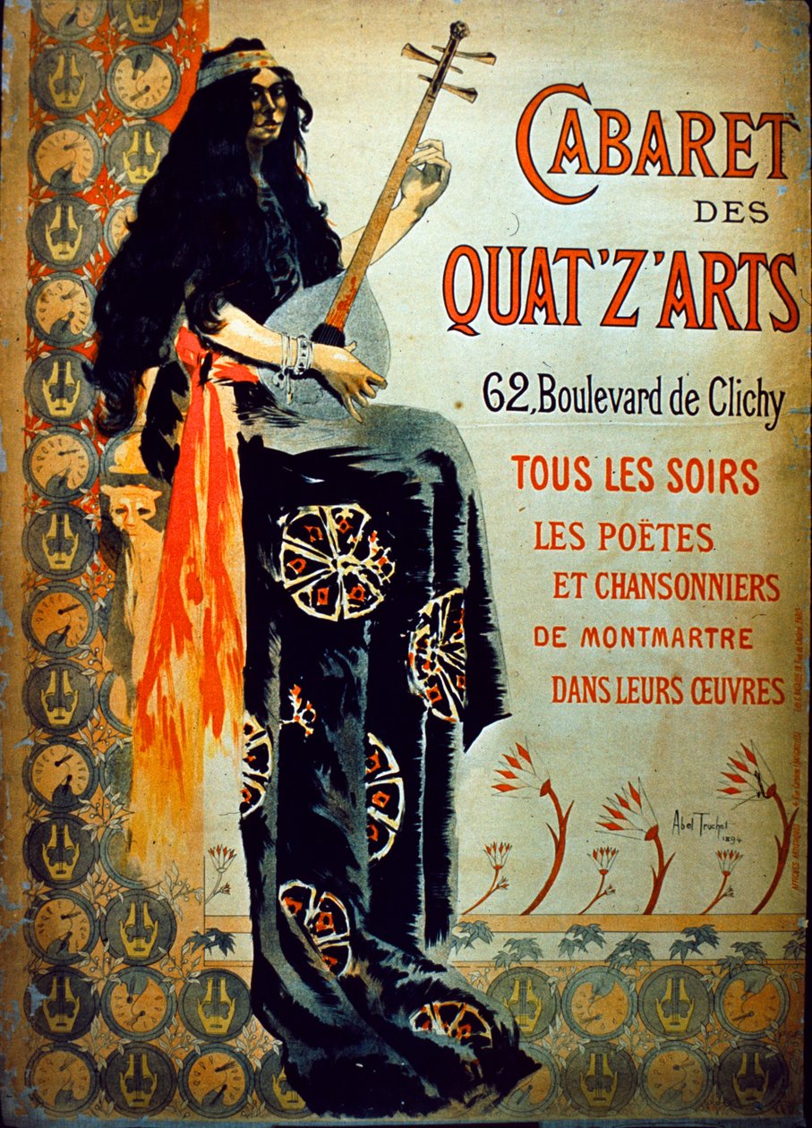 キャバレーデクアズアーツ、1894 作： アベル・トラシェ
