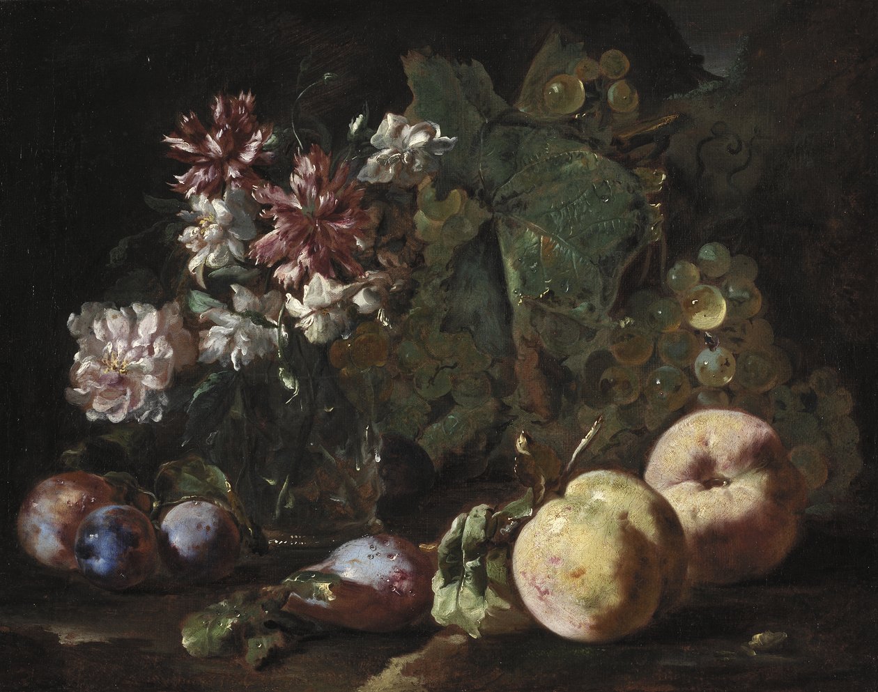 果物と花の静物、1670-80 作： アブラハム・ブリューゲル