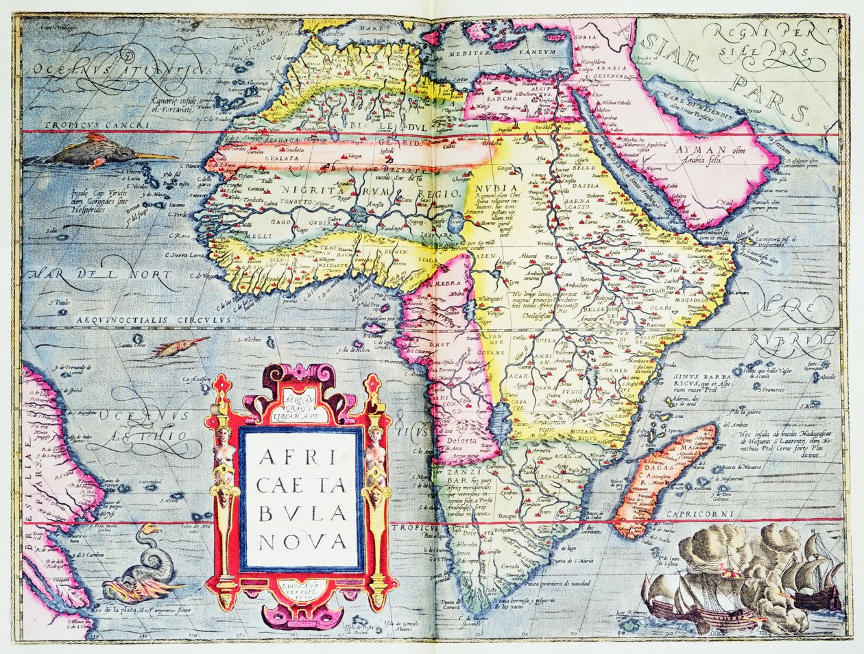 新しいアフリカtabvla、1570（色の彫刻） 作： アブラハム・オルテリウス