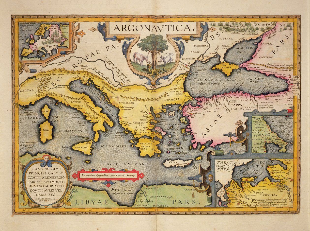 アルゴノーツの航海の地図、「Theatrum Orbis Terrarum」、1603年 作： アブラハム・オルテリウス